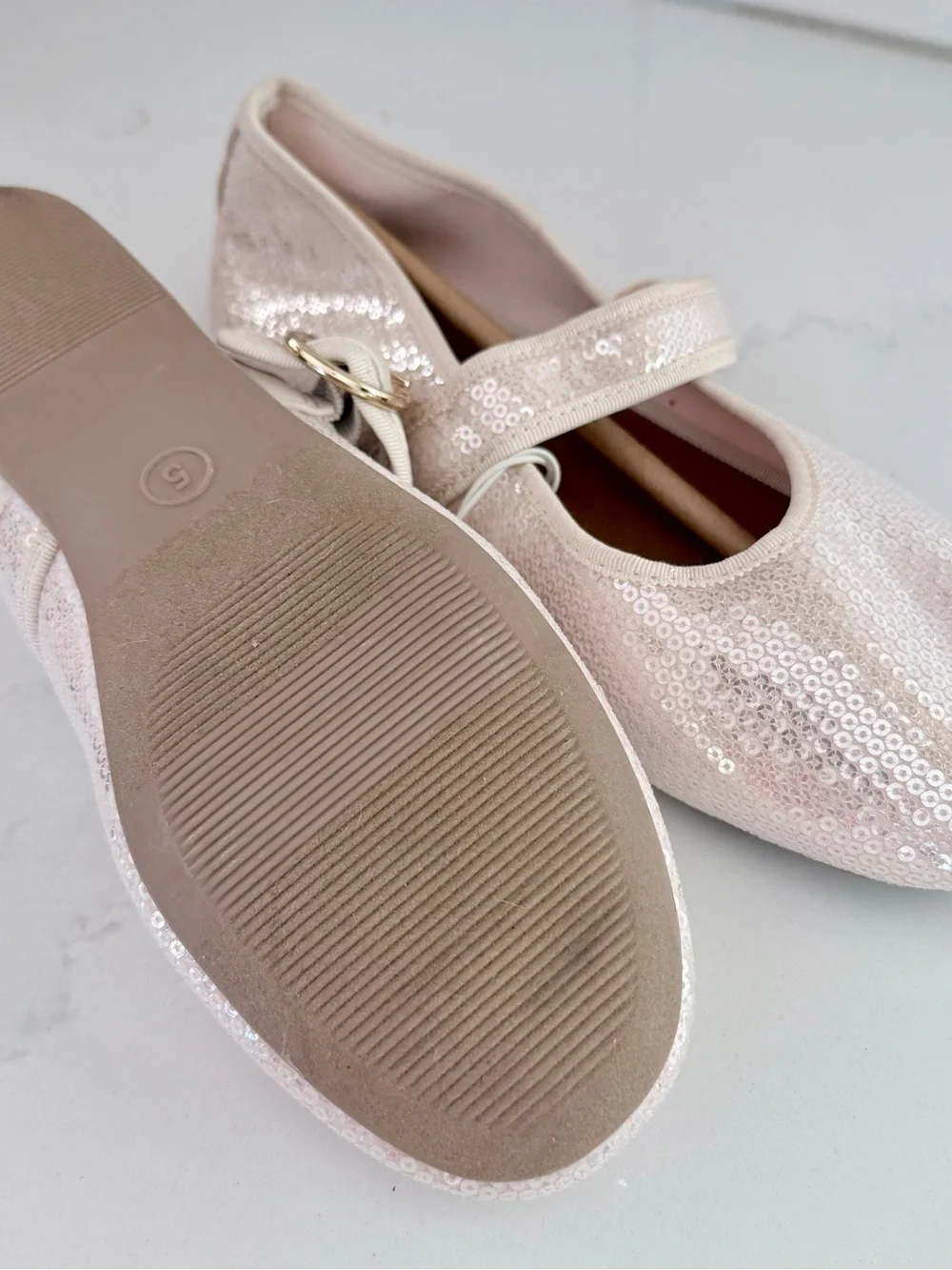 art class Pink Sequin Mary Jane Flats